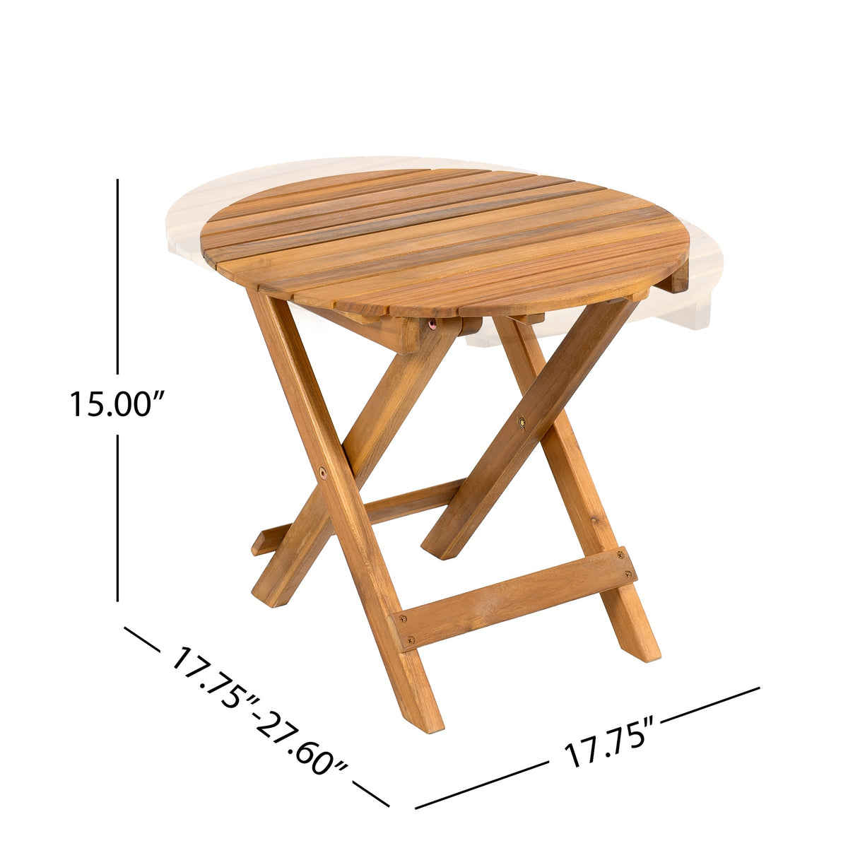 Patio Set Outdoor Acacia Wood Furniture Sets-Modern Club Chair Conversation Sets with Foldable End Table for Garden, Patio & Deck (Brown Patina+Cream Cushion)