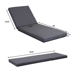 LOUNGE CHAISE SET, ACACIA WOOD WITH WATER-RESISTANT LOUNGE CUSHIONS (Dark Grey/ & 4 INCH THICK) - MATCHING CREAM VERSION AVAILABLE
