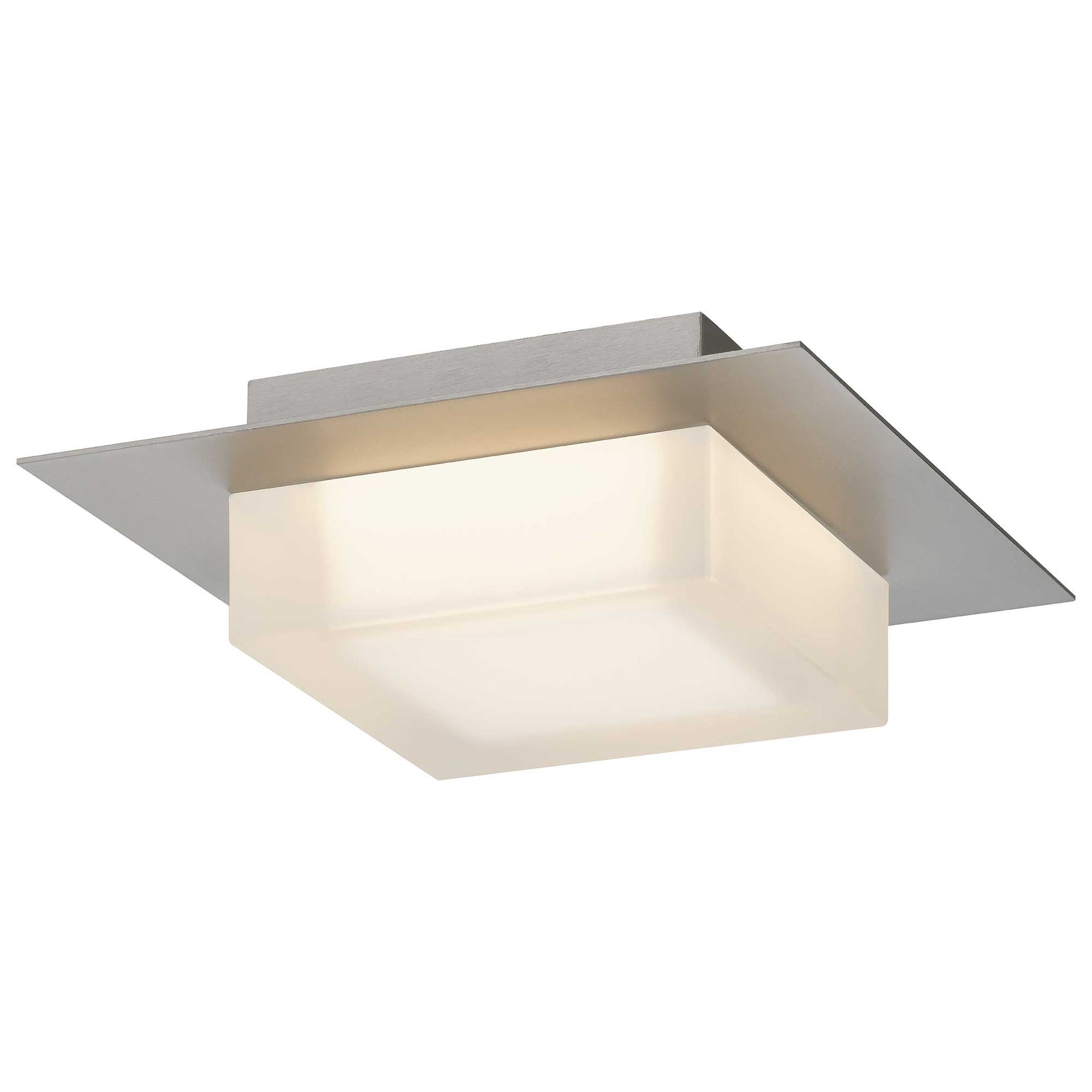 8 inch Square Chrome Integrated LED Flush Mount