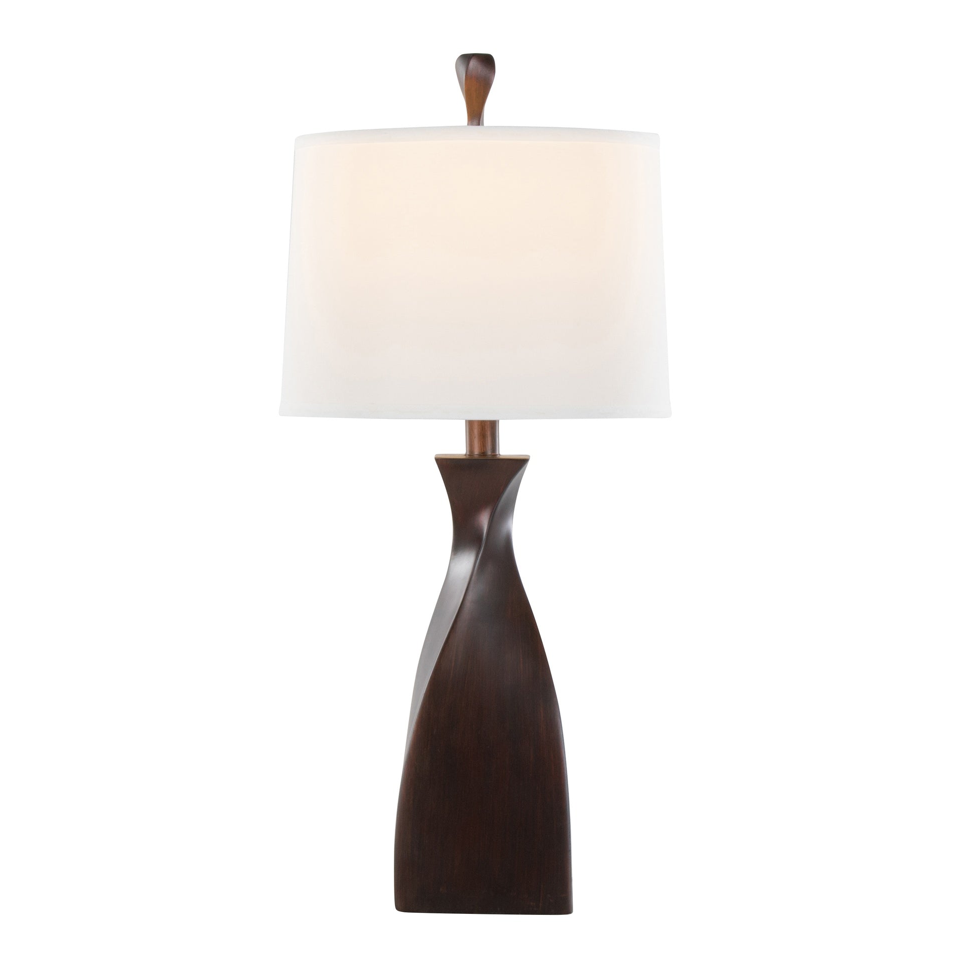 Curvo 30" Contemporary Polyresin Table Lamp in Copper Bronze Polyresin with Natural Linen Shade from Grandview Gallery by LumiSource - Set of 2
