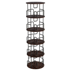 Rotating Bookshelf Tower 5 Tier, Spinning Bookcase, Revolving 360 Book Shelf Narrow Tall Bookcase, Vertical Turning Round storage Bookshelf, Book Shelf Organizer for Bedroom, Living Room, Brown