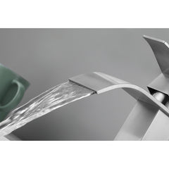 Waterfall Spout Single Handle Bathroom Sink Faucet