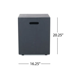 Outdoor 50000 BTU Propane Fire Pit, Dark Grey, with Tank Holder