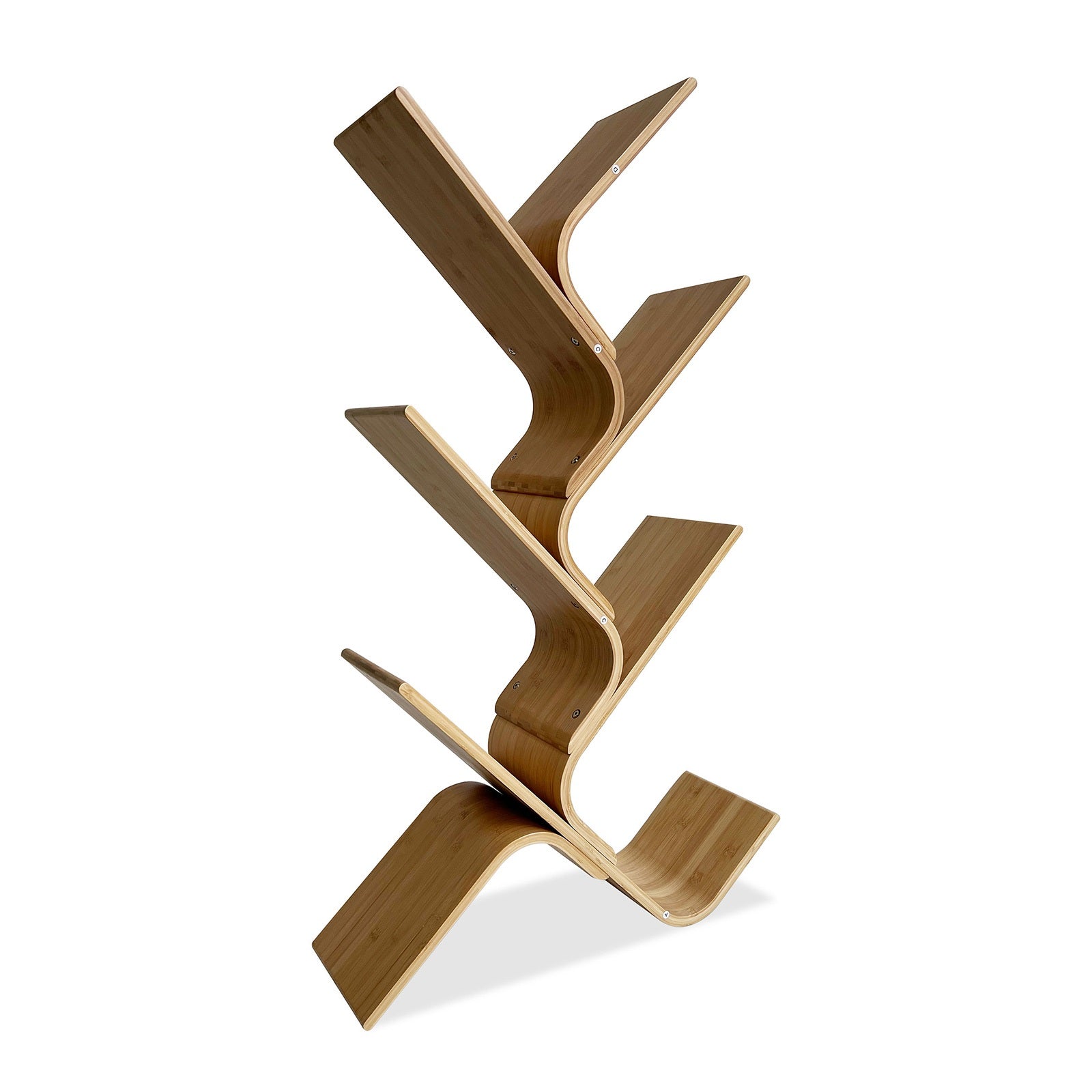Modern Contemporary Shelf With Diagonal Open Space, Natural