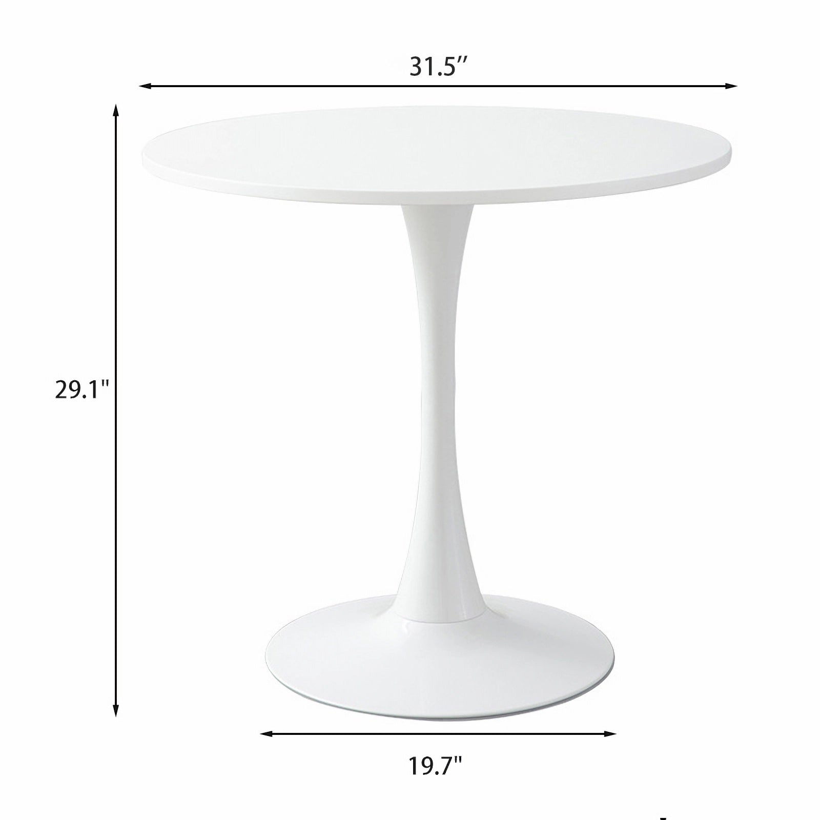 Modern Round Dining Table, ∅31.5'' Kitchen Dining Room Furniture, Coffee Table, Leisure Table, Living Room Table, Oval Dining Table, WHTIE