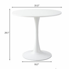 Modern Round Dining Table, ∅31.5'' Kitchen Dining Room Furniture, Coffee Table, Leisure Table, Living Room Table, Oval Dining Table, WHTIE