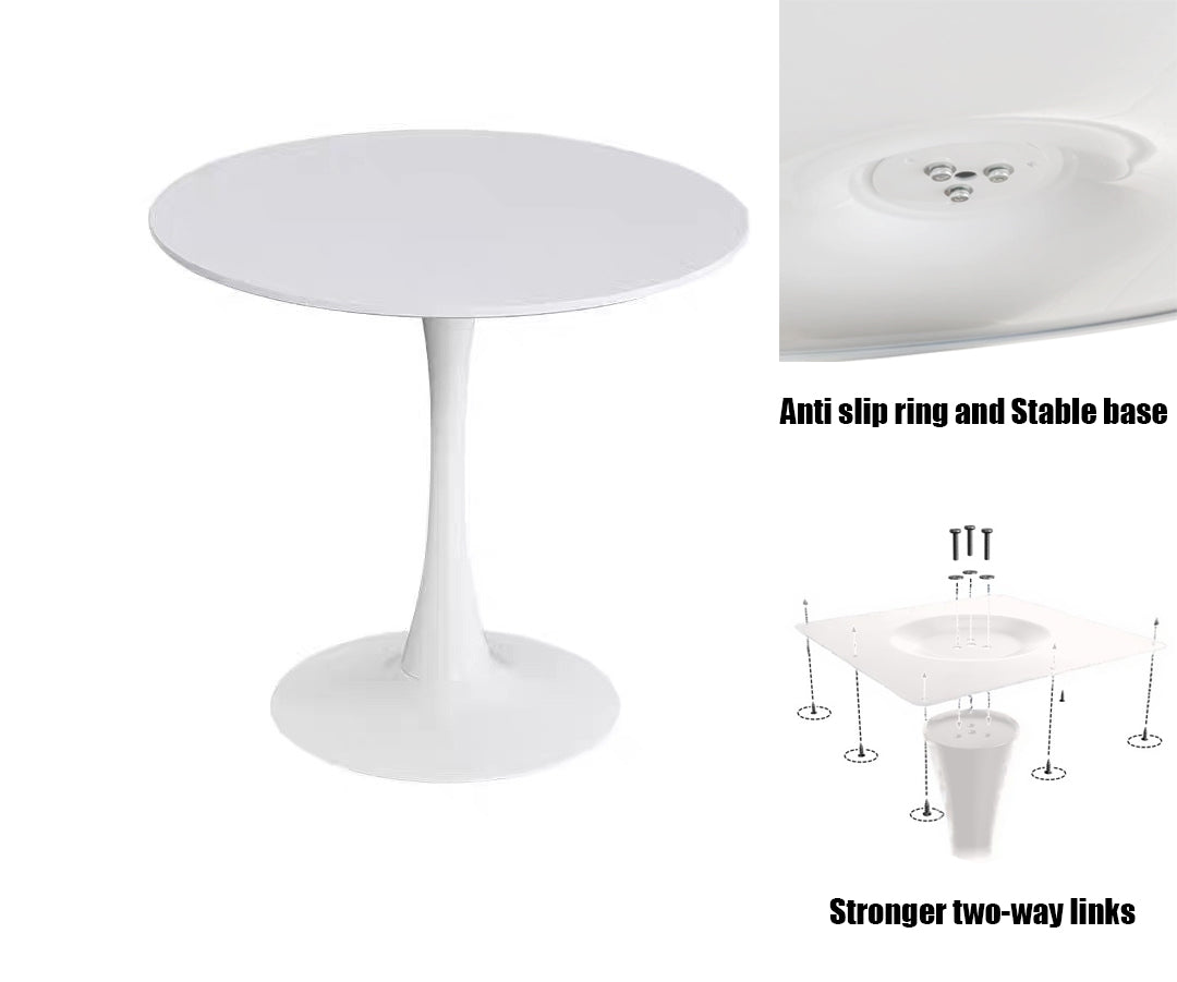 Modern Round Dining Table, ∅31.5'' Kitchen Dining Room Furniture, Coffee Table, Leisure Table, Living Room Table, Oval Dining Table, WHTIE
