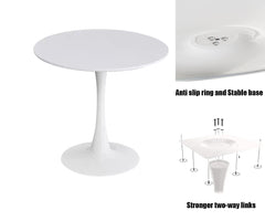 Modern Round Dining Table, ∅31.5'' Kitchen Dining Room Furniture, Coffee Table, Leisure Table, Living Room Table, Oval Dining Table, WHTIE