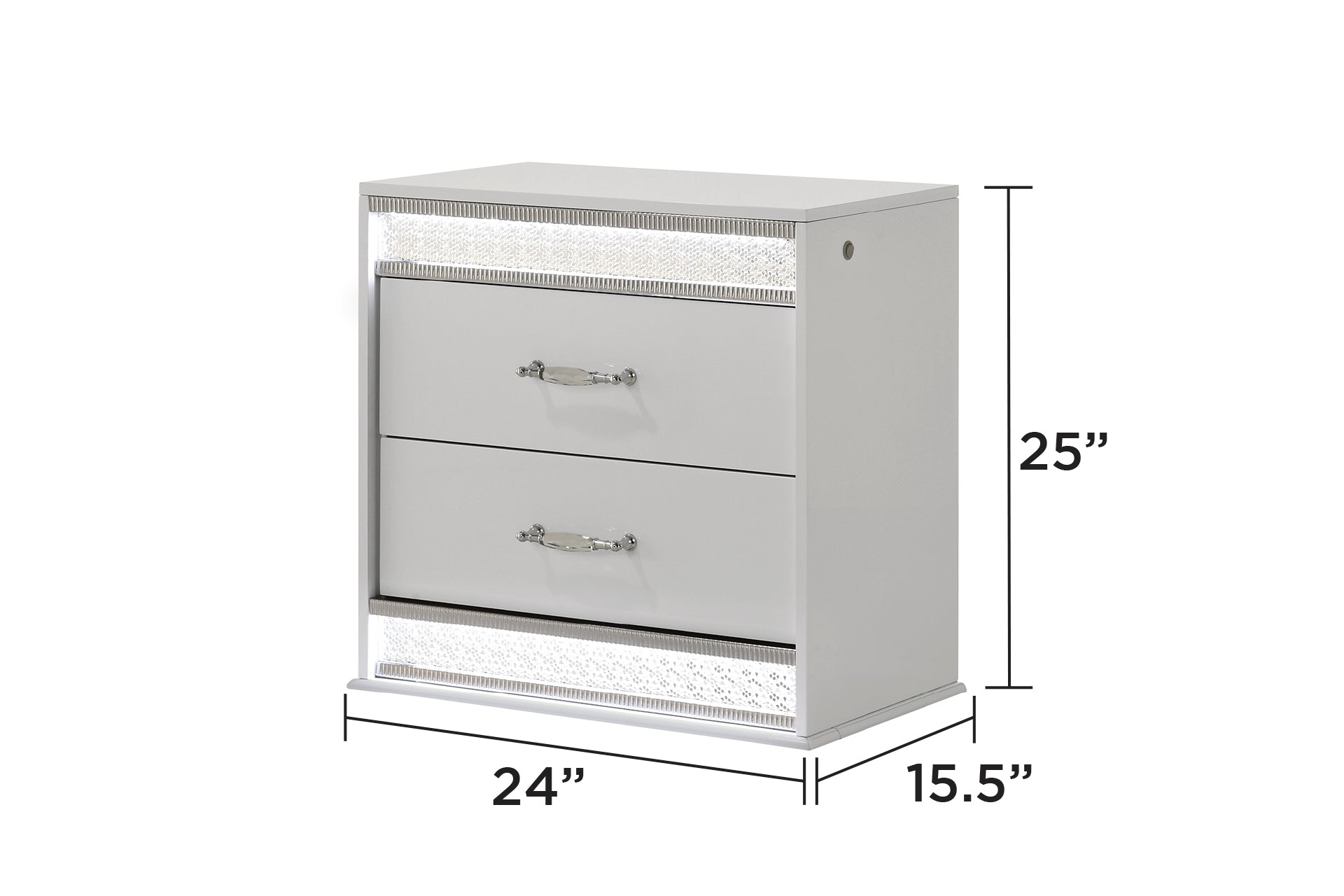 Glam Modern Style 2-Drawer Night stand Made with Wood in White      same asG150108644  (NJ inventory)