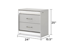 Glam Modern Style 2-Drawer Night stand Made with Wood in White      same asG150108644  (NJ inventory)