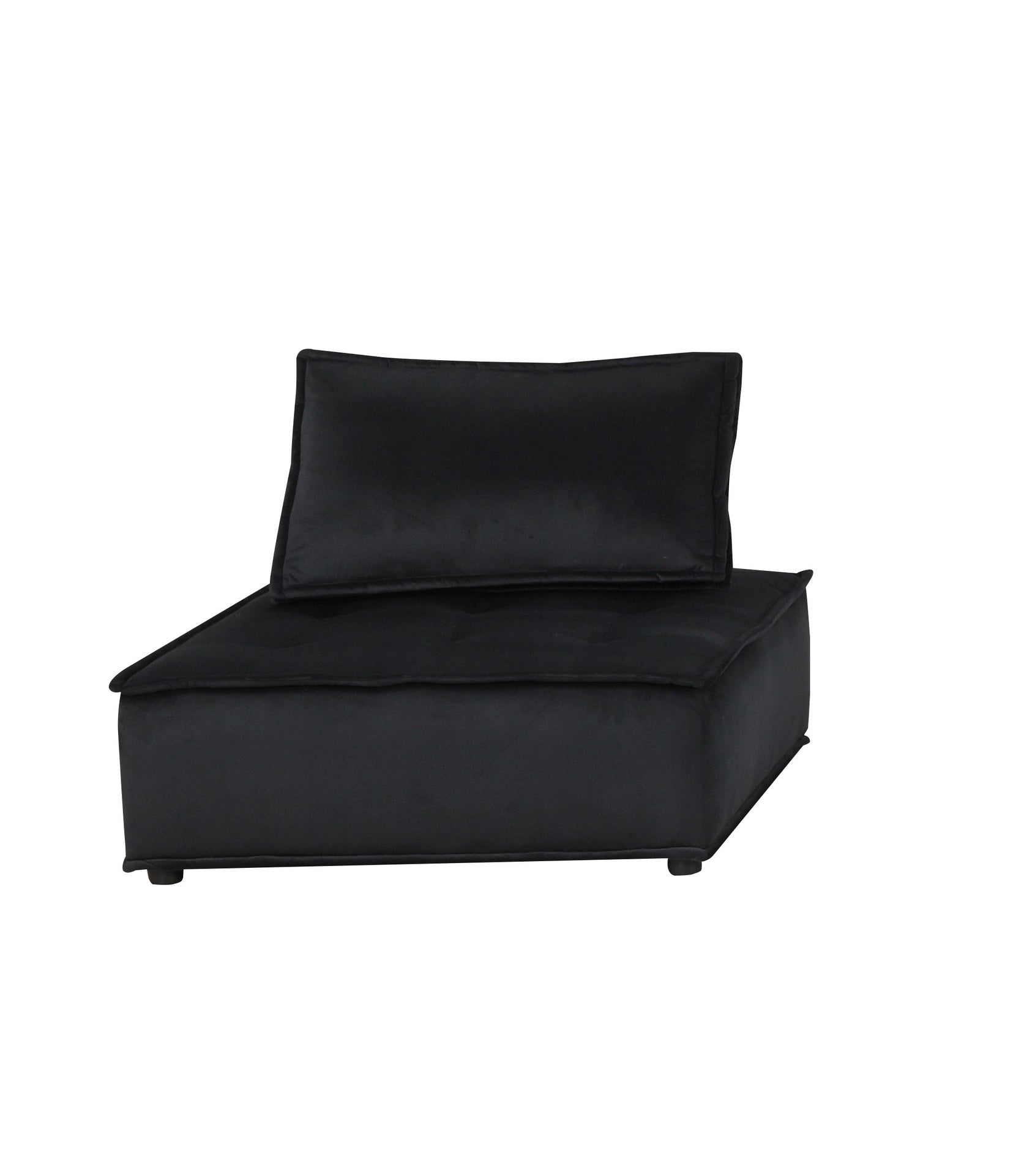 Aveline 40"W Black Velvet Armless Lounge Chair