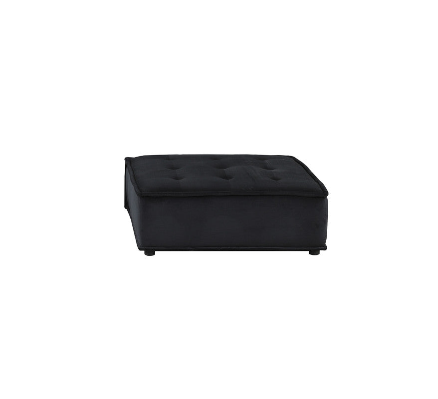Aveline 40"W Black Velvet Armless Lounge Chair
