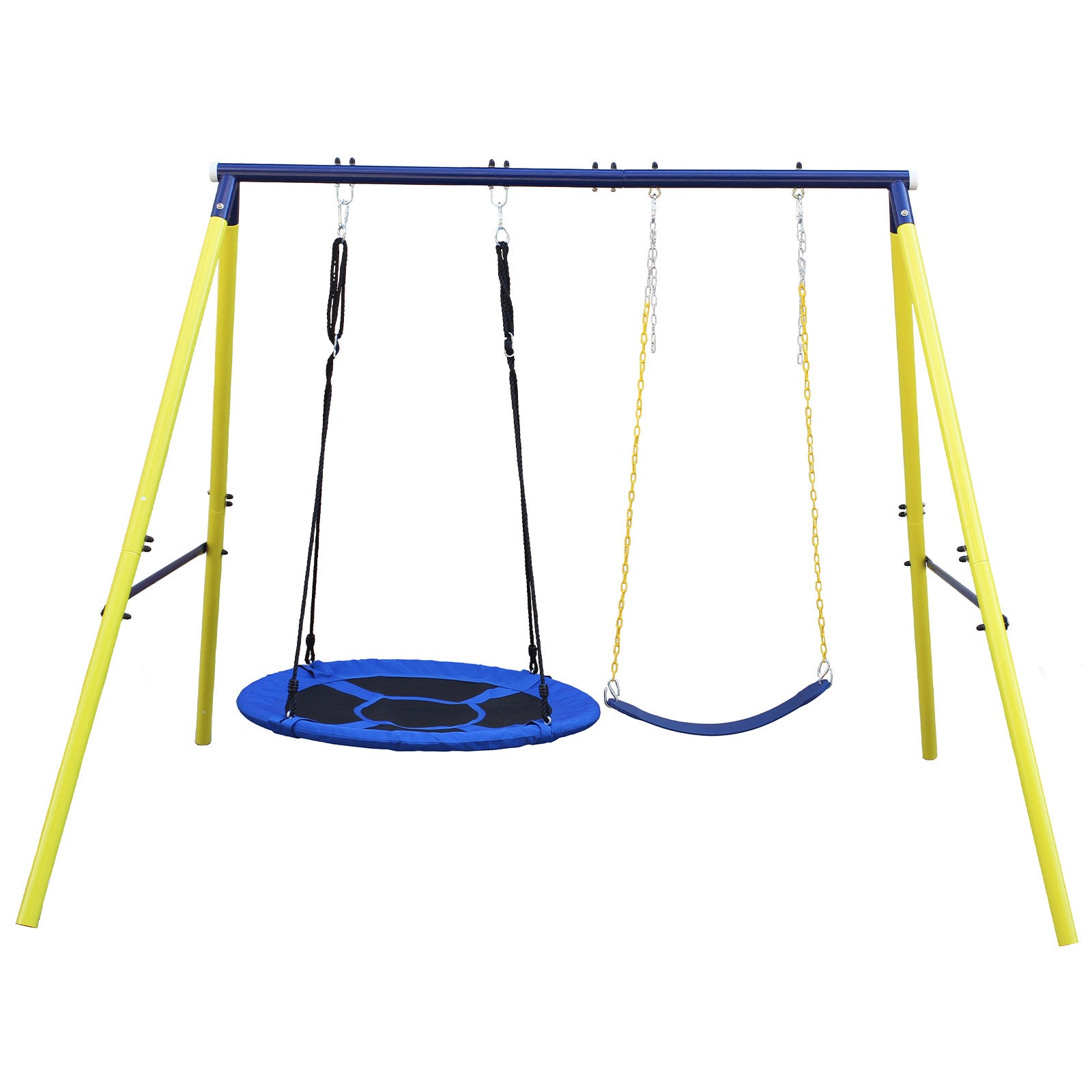 2 in 1 Swing Set With Hammock Swing, Belt Swing for Backyard