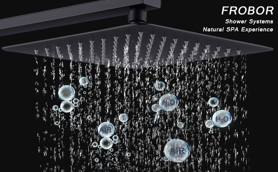 Shower System Shower Faucet Combo Set Wall Mounted with 10" Rainfall Shower Head and handheld shower faucet, Matte Black Finish with Brass Valve Rough-In