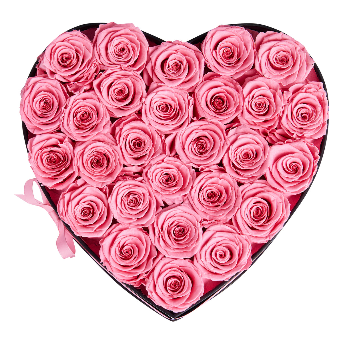 Forever Flowers, 27 Preserved Roses in a Heart Shape Box, Eternal Flowers Immortal Bouquet Birthday Present for Women Her Wife Mothers, Anniversary, Valentine's Day,Christmas, Pink