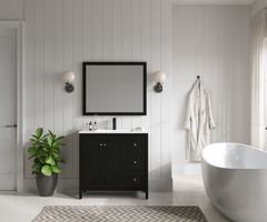 35.5" Bathroom Vanity , Modern Bathroom Cabinet with Basin, Bathroom Storage Cabinet with Soft Closing Doors and 3 Drawers, Munich Black