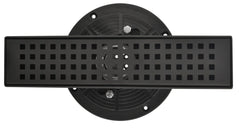 12 Inches Linear Shower Drain with Removable Quadrato Pattern Grate, 304 Stainless Shower Drain Included Hair Strainer and Leveling Feet, Flange