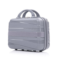 14"/20"/24"/28"  4 pcs/set in PP Spinner Wheel Luggage, Carry on Suitcase, Iron Pull Rod, Combination Password Lock, 14" Cosmetic Case (Light Gray)