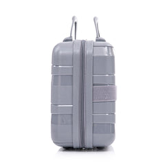 14"/20"/24"/28"  4 pcs/set in PP Spinner Wheel Luggage, Carry on Suitcase, Iron Pull Rod, Combination Password Lock, 14" Cosmetic Case (Light Gray)