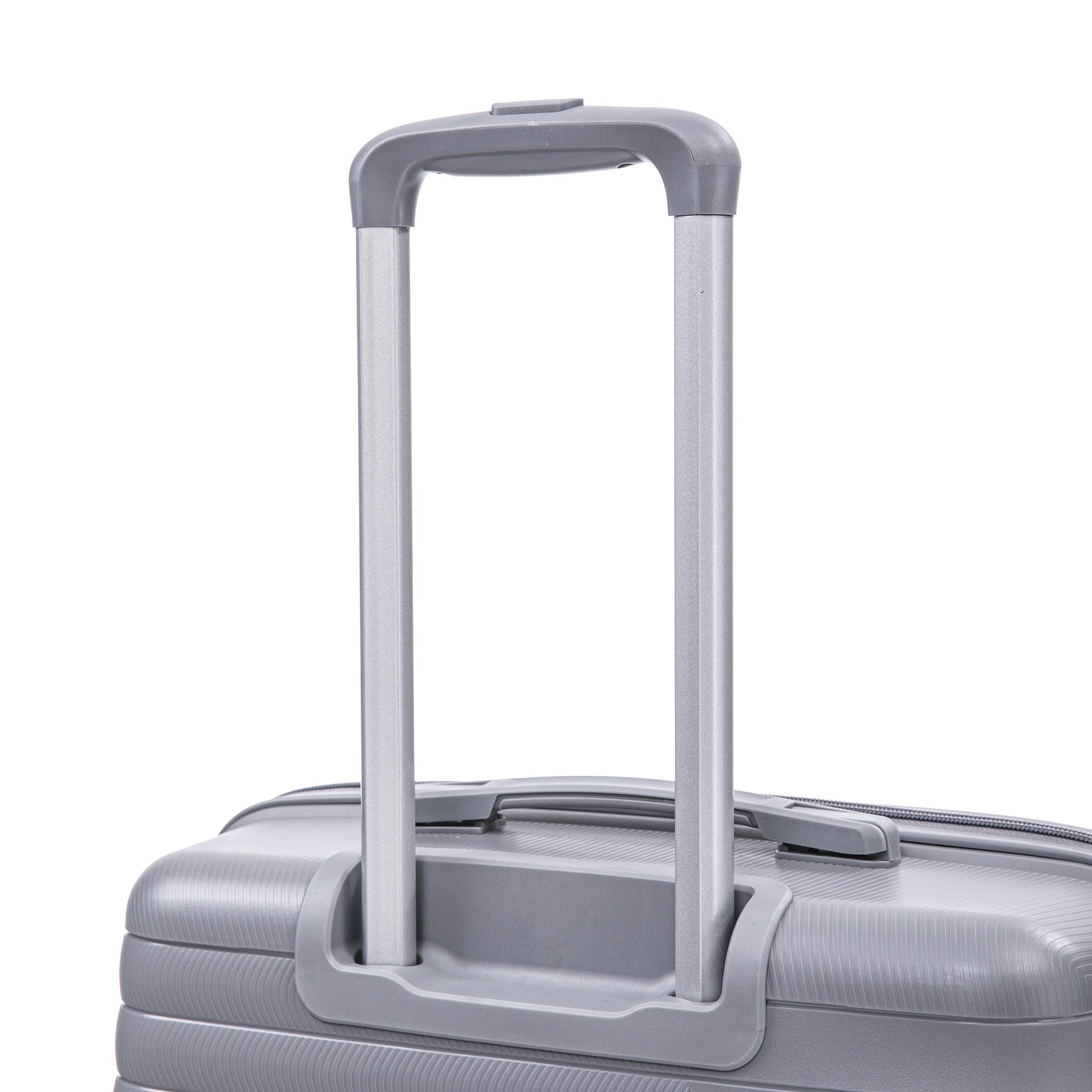 14"/20"/24"/28"  4 pcs/set in PP Spinner Wheel Luggage, Carry on Suitcase, Iron Pull Rod, Combination Password Lock, 14" Cosmetic Case (Light Gray)