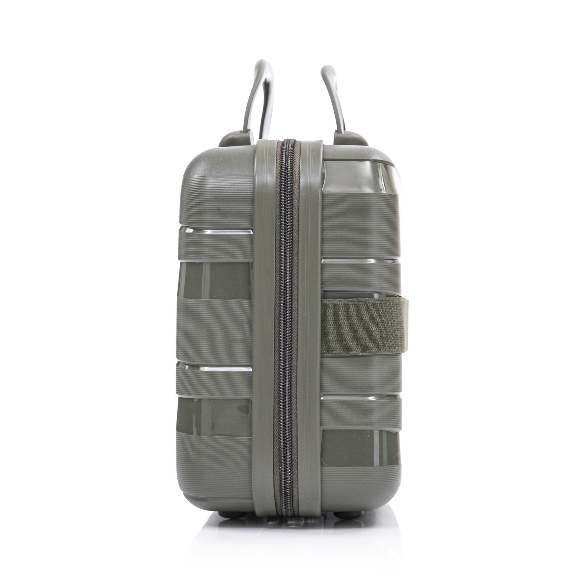14"/20"/24"/28"  4 pcs/set in PP Spinner Wheel Luggage, Carry on Suitcase, Iron Pull Rod, Combination Password Lock, 14" Cosmetic Case (Green)