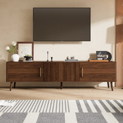 Mid Century TV Stand with 2 Drawers, Media Console Table for TVs up to 80'', Entertainment Center with Storage for Living room, Bedroom, Home Theatre