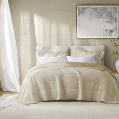1-Piece Full/Queen Reversible Tencel Comforter Blanket,Linen