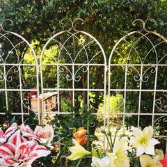 4 Pack Metal Garden Trellis 71" x 19.7" Rustproof Trellis for Climbing Plants Outdoor Flower Support Cream White