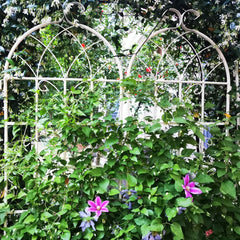 4 Pack Metal Garden Trellis 71" x 19.7" Rustproof Trellis for Climbing Plants Outdoor Flower Support Cream White