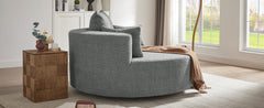 360° Swivel Chair Accent Barrel Chair Swivel Round Sofa Chair with 3 Removable Pillows for Living Room, Bedroom, Office and Hotel, Grey