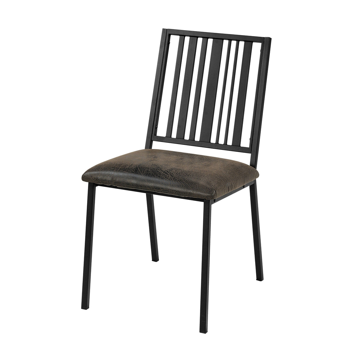 Zudora Synthetic Leather & Black Finish Side Chair (Set of 2)