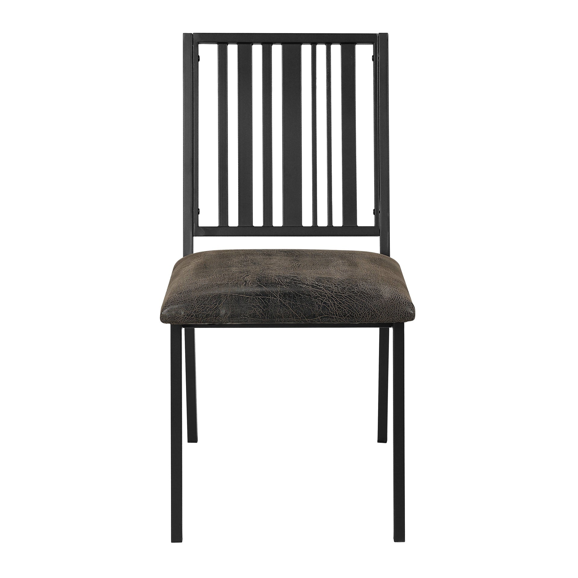 Zudora Synthetic Leather & Black Finish Side Chair (Set of 2)