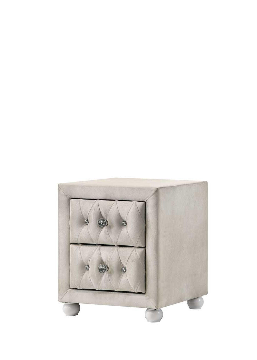 Reggie Beige Fabric Nightstand