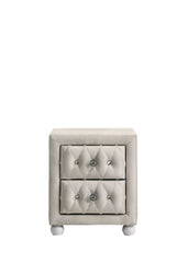 Reggie Beige Fabric Nightstand