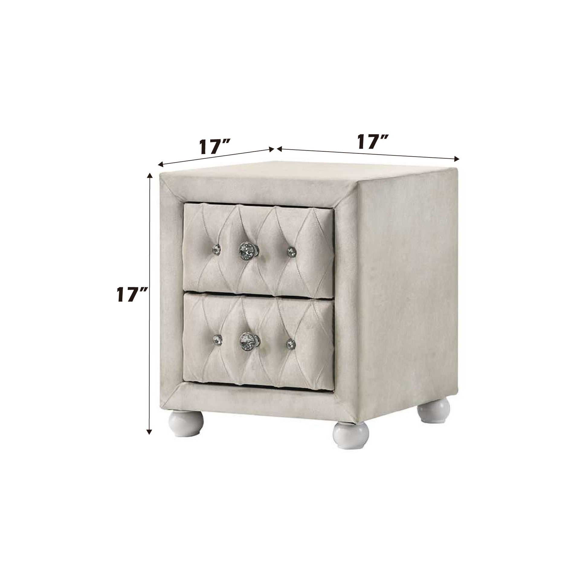 Reggie Beige Fabric Nightstand