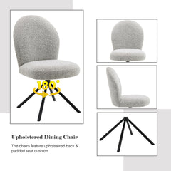 Lawton Gray Boucle Side Chair with Swivel (Set of 2)