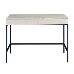 Natural and Black Writing Desk with 2 Drawers