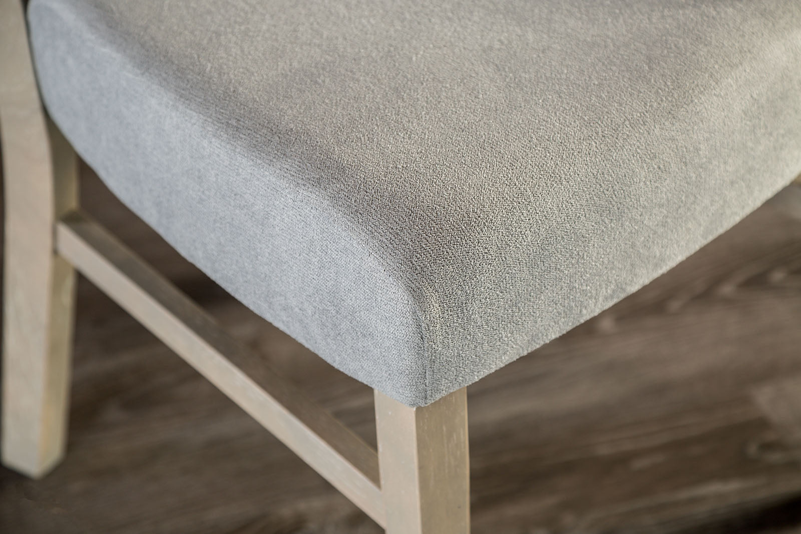 Transitional Style 2pc Side Chair Tapered Legs Contour Back Padded Seat Gray Finish Dining Room