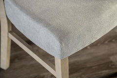 Transitional Style 2pc Side Chair Tapered Legs Contour Back Padded Seat Gray Finish Dining Room