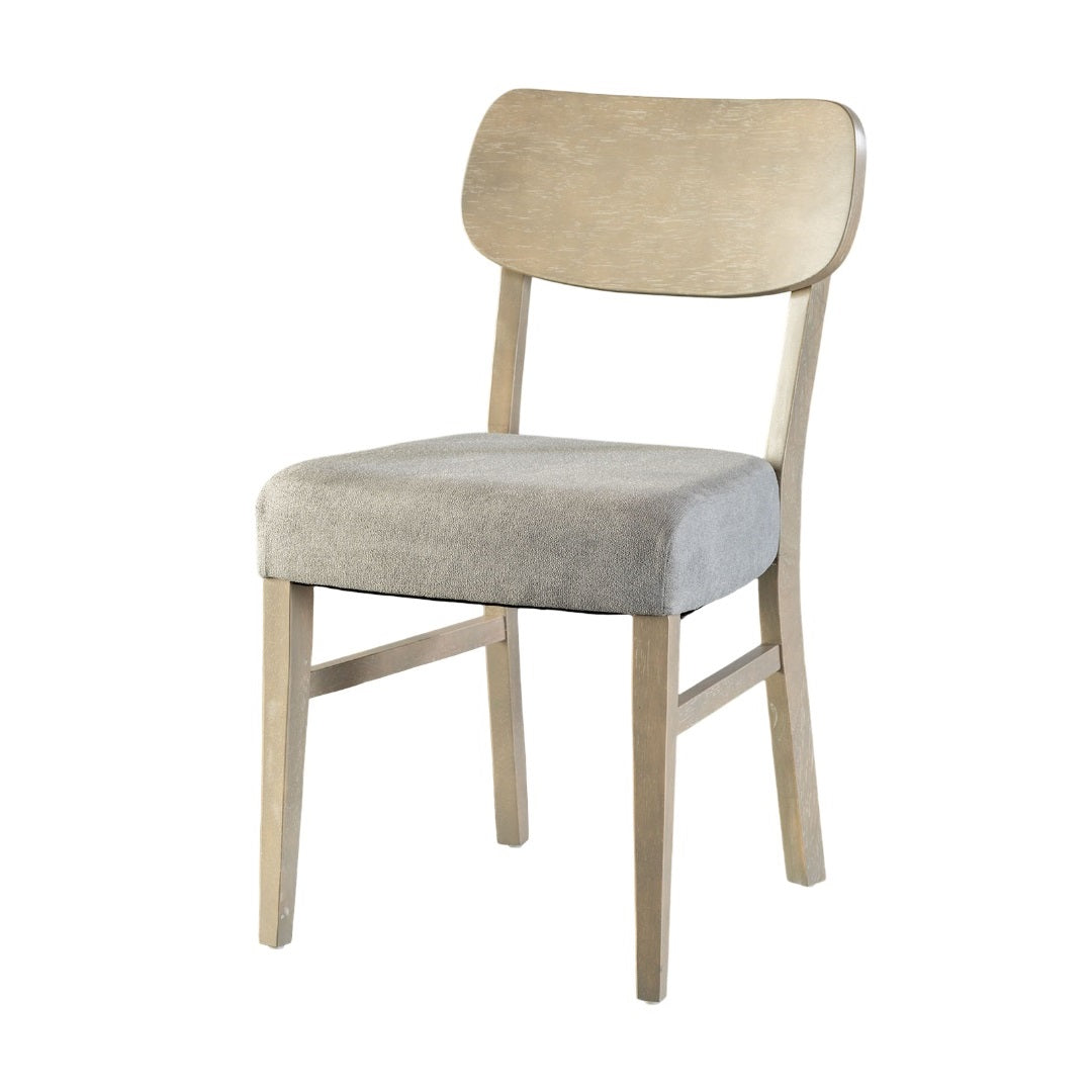 Transitional Style 2pc Side Chair Tapered Legs Contour Back Padded Seat Gray Finish Dining Room