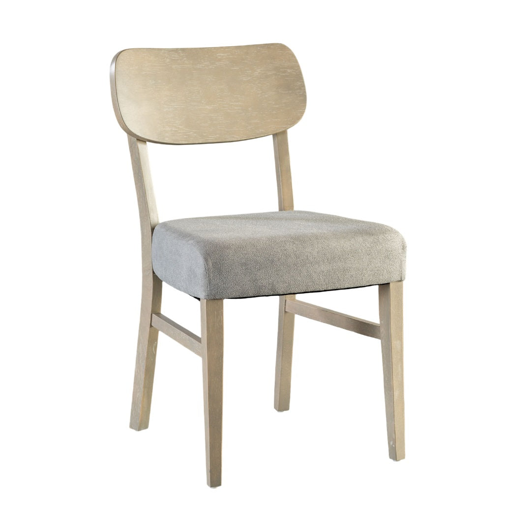 Transitional Style 2pc Side Chair Tapered Legs Contour Back Padded Seat Gray Finish Dining Room
