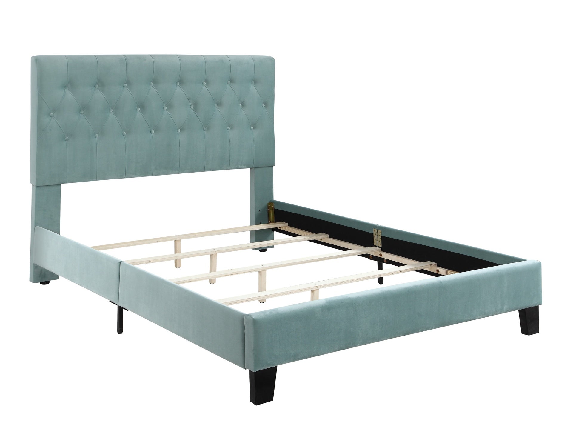 Blue Cal King Upholstered Bed
