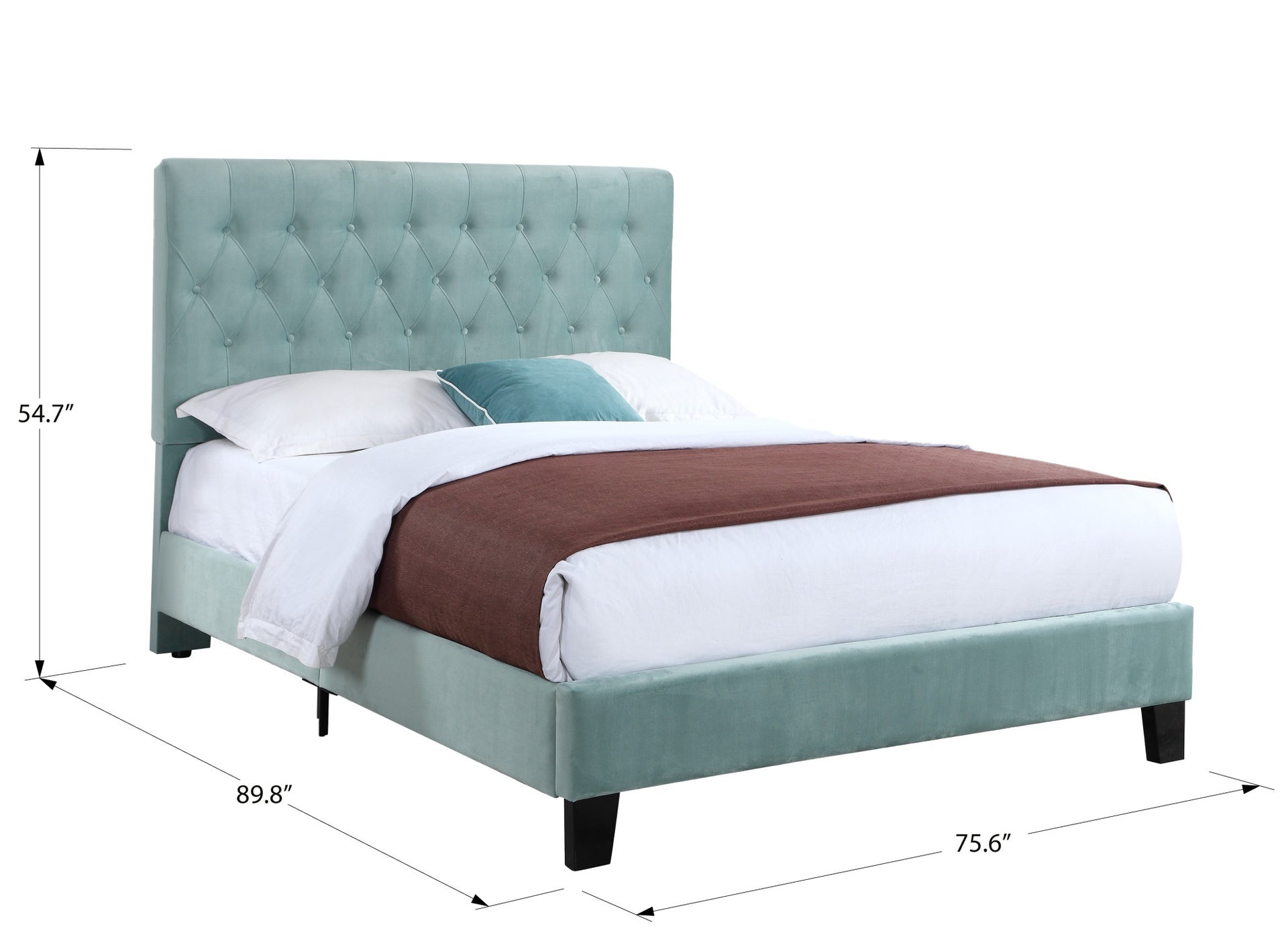Blue Cal King Upholstered Bed