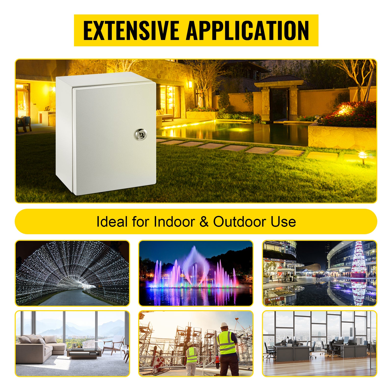 NEMA Steel Enclosure, 10 x 8 x 6'' NEMA 4X Steel Electrical Box, IP66 Waterproof & Dustproof, Outdoor/Indoor Electrical Junction Box, with Mounting Plate