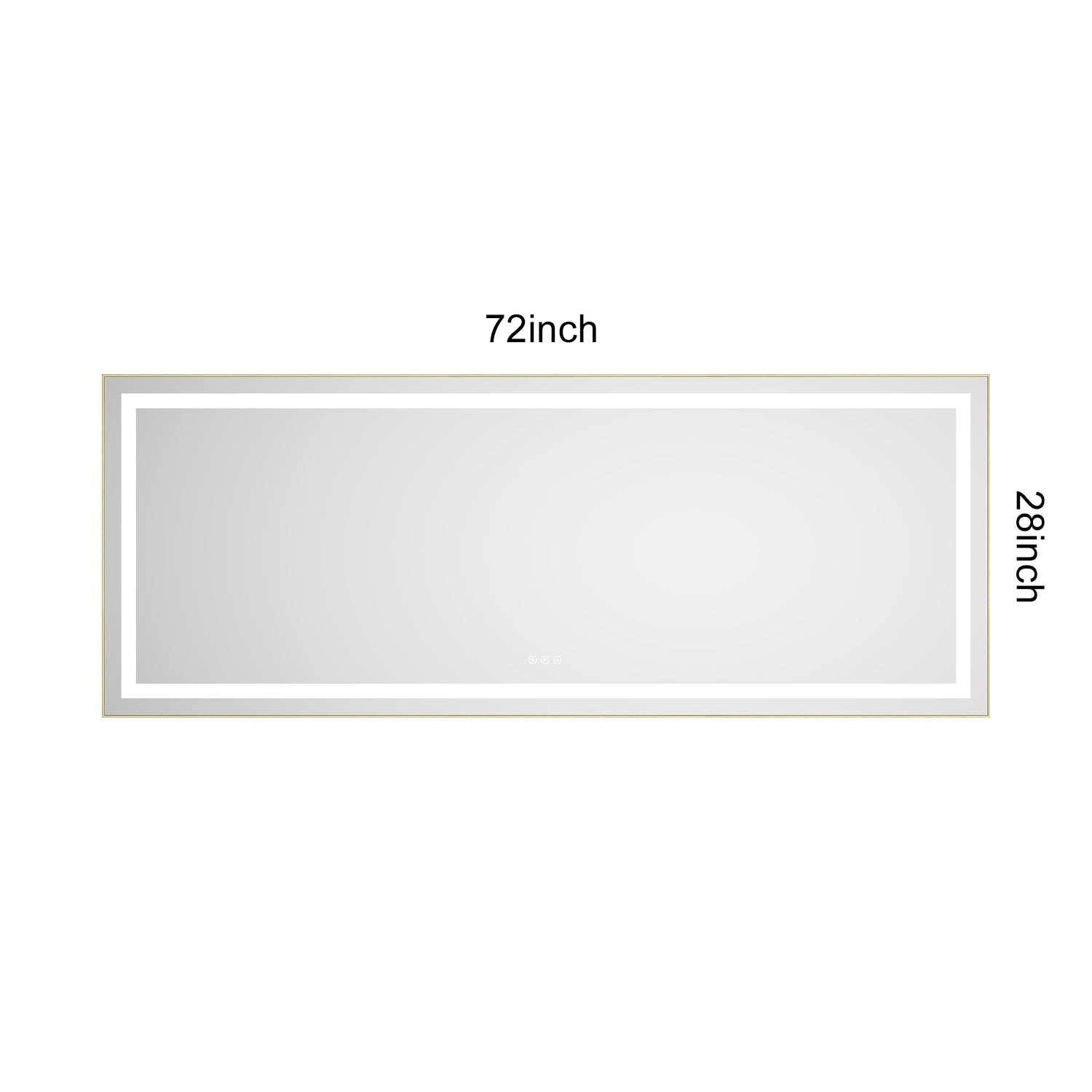 72 x 28 Inch LED Bathroom Mirror with Front and Backlight, Wall Mounted Vanity Mirror with Aluminum Frame, Anti-Fog, Memory, 3 Colors, Stepless Dimmable