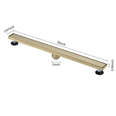 36 Inches Linear Shower Drain, Included Hair Strainer and Leveling Feet