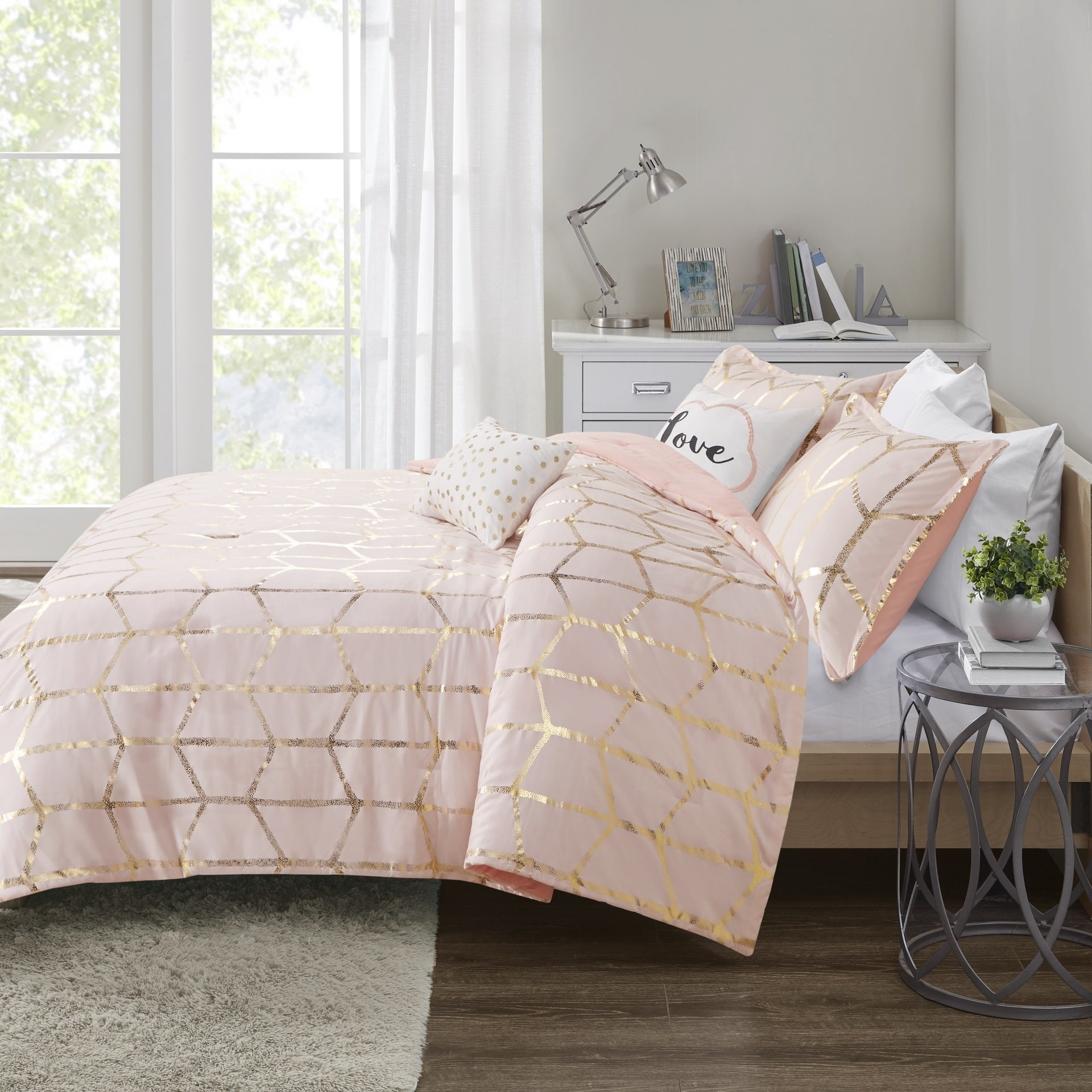 5-Piece King/Cal King 100% Polyester Brushed Microfiber Printed Comforter Set