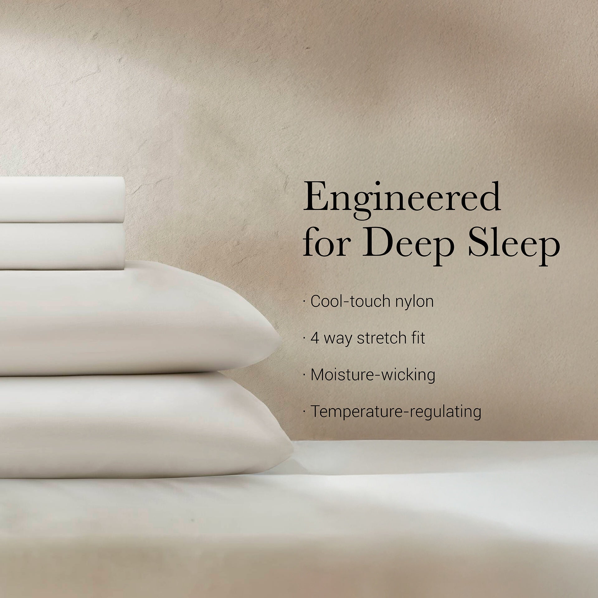 4-Piece King Stretch Jersey Sheet Set,White