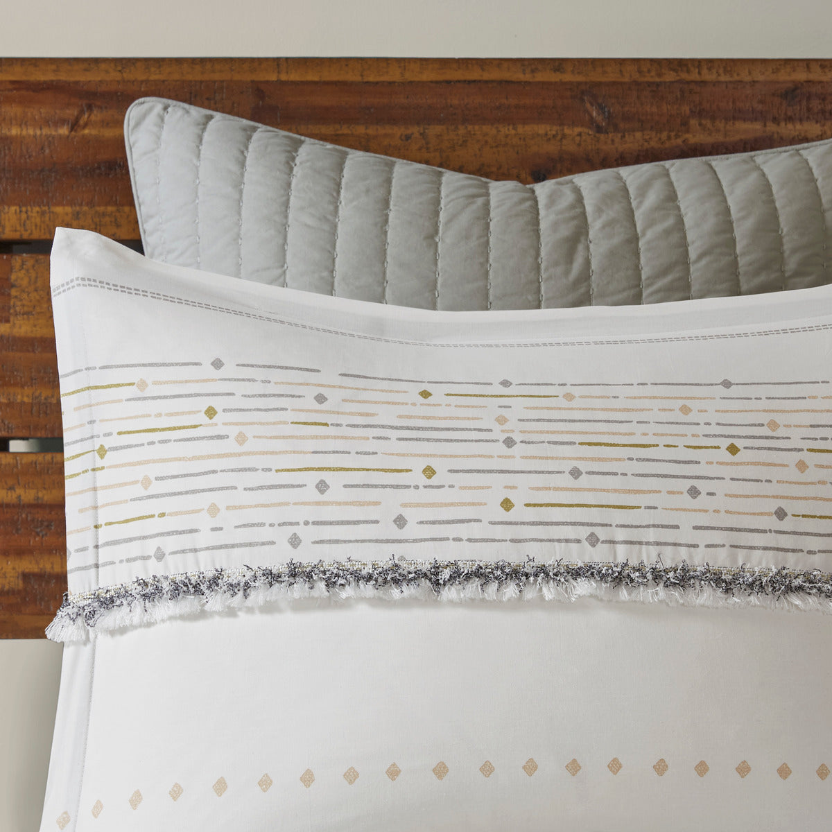 Full/Queen Cotton Printed Duvet Cover Set with Trims
