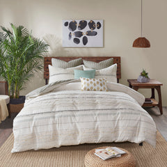 Full/Queen Cotton Printed Duvet Cover Set with Trims